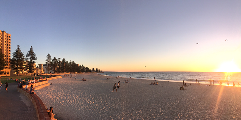 Golden hour at Glenelg Beach