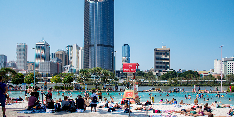 02 Southbank beach is always a great place for families in the heart of Brisbane city