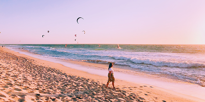 blue ocean and sandy beach