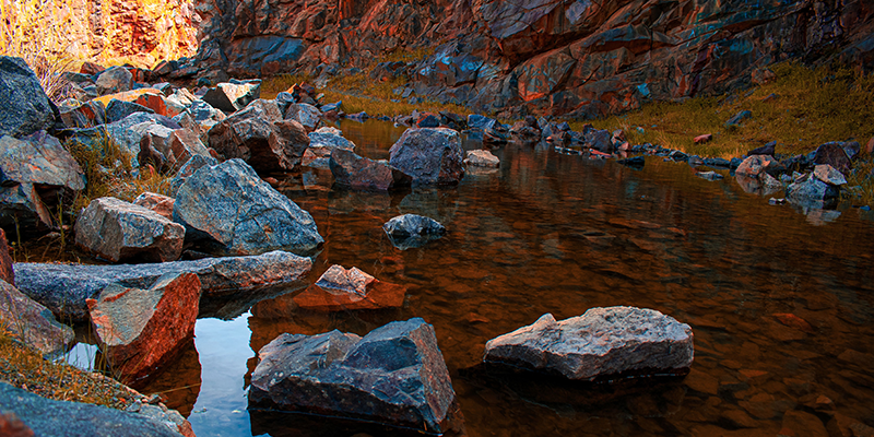 beautiful scene of rocky pool a natural river pool