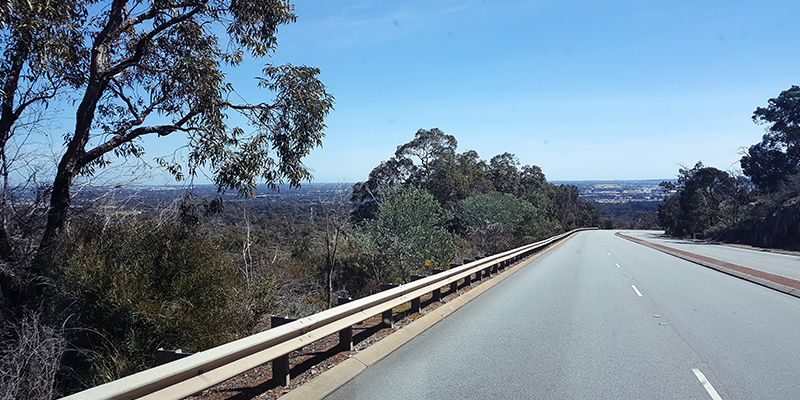 empty road with beautiful view in perth western australia