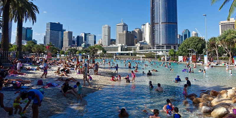 You can take a dip at the unique man made beach at South Bank
