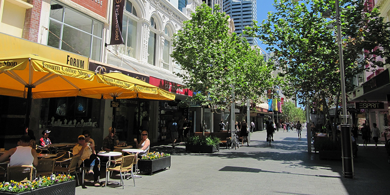 The city of Perth boasts a variety of shopping precincts