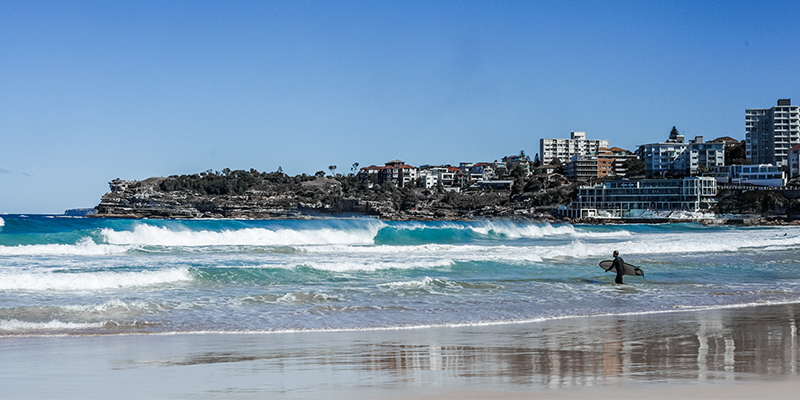 The famous Bondi Beach is not far from the Sydney CBD