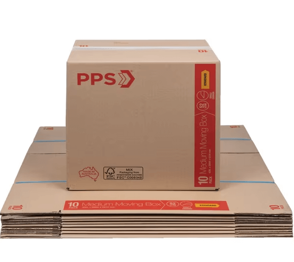 PPS Moving Boxes Medium 406 x 298 x 431mm 10 Pack