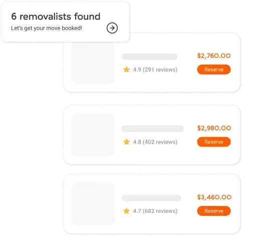 UI mockup of seeing removalist prices